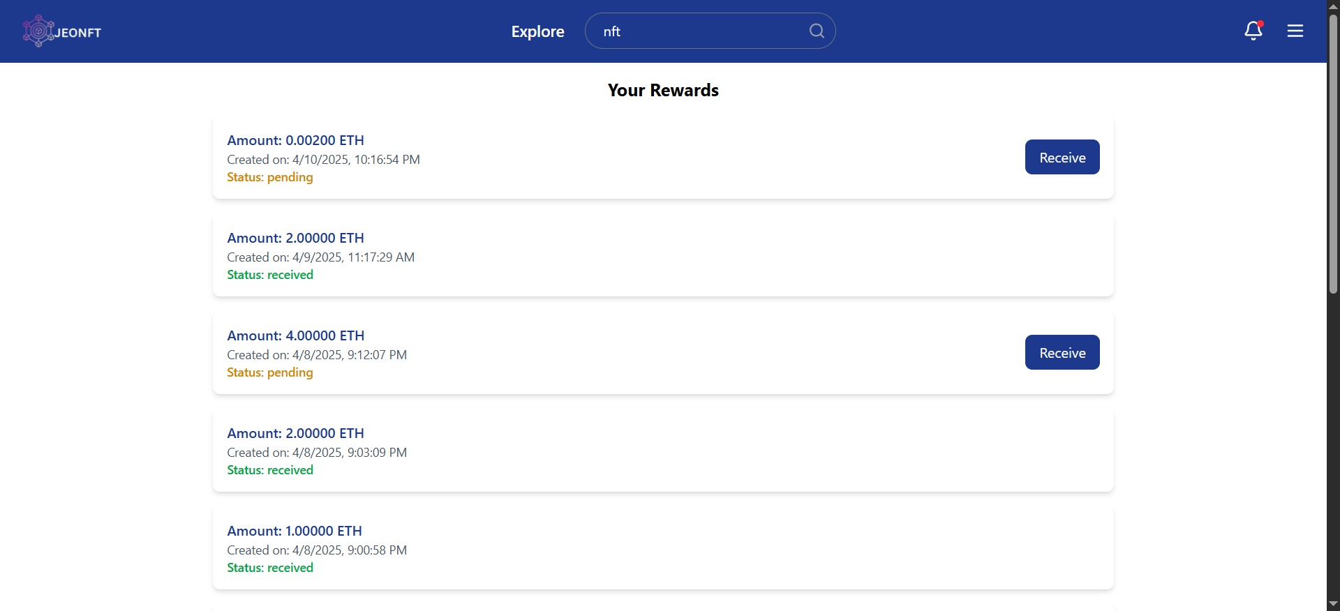 JEONFT user platform image 13